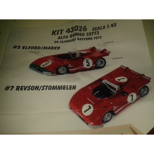 Kit Alfa Romeo 33 TT 3 24 Hrs Daytona 1972 ( 2 versioni - 2 Versions ) - Resin Kit 1:43